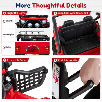 12V Electric Kids Ride On Car 2-Seater with Remote Control
