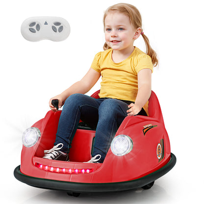 12V Electric Kids Ride on Bumper Car Battery Powered Bumping Car with Remote Control-Pink - Red
