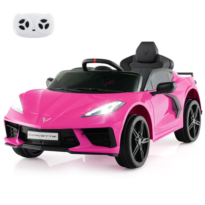 12V Electric Kids Ride On Car Licensed Chevrolet Corvette C8 with Remote Control Ages 3+ Years Old-Orange - Pink