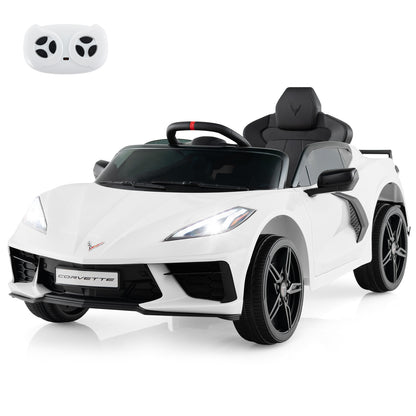 12V Electric Kids Ride On Car Licensed Chevrolet Corvette C8 with Remote Control Ages 3+ Years Old-Orange - White
