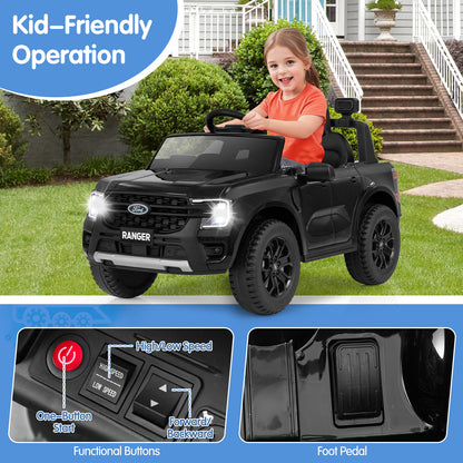 12V Electric Kids Ride on Car Licensed Ford Ranger with Remote Control and Music
