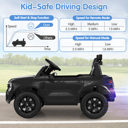 12V Electric Kids Ride on Car Licensed Ford Ranger with Remote Control and Music