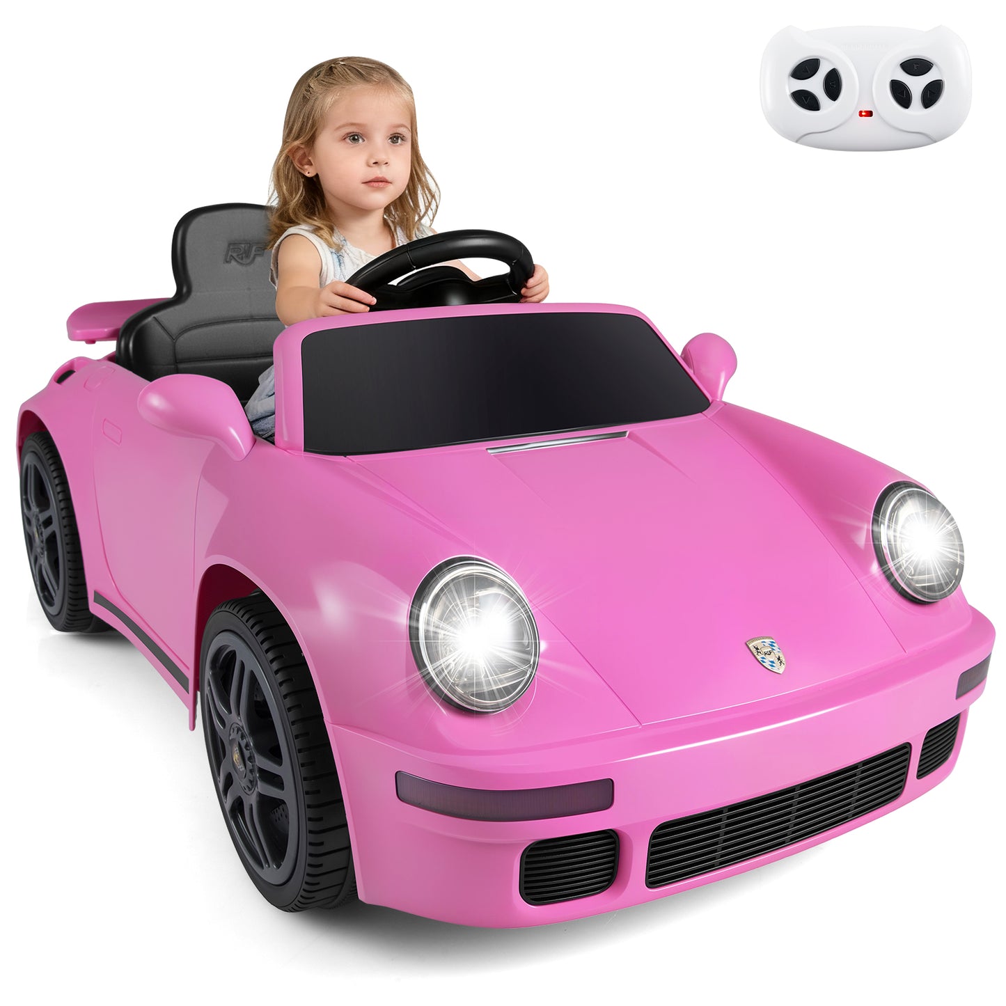 12V Electric Ride On Car Licensed RUF¬†CTR with Remote Control and Music-Pink