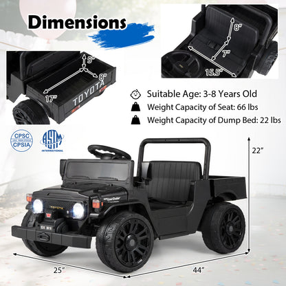 12V Electric Ride On Truck with Dump Bed and Remote Control