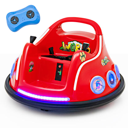 12V Electric Ride On Car with Remote Control and Flashing LED Lights-Purple - Red