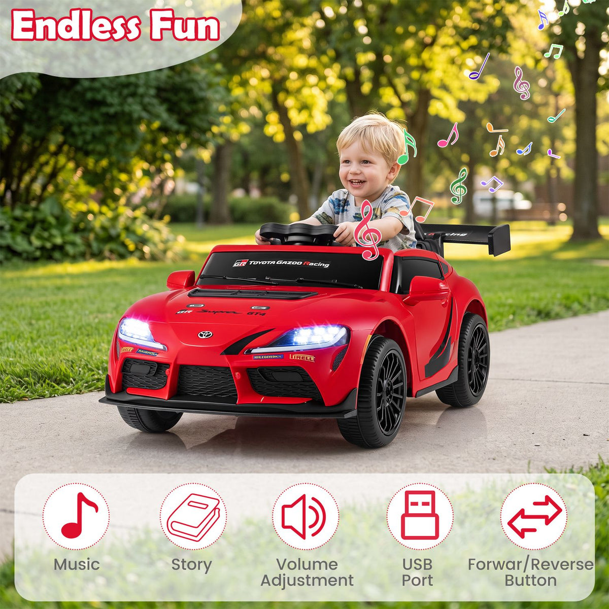12V Kids Electric Car with Parent Remote Control and Msuic Licensed Toyota