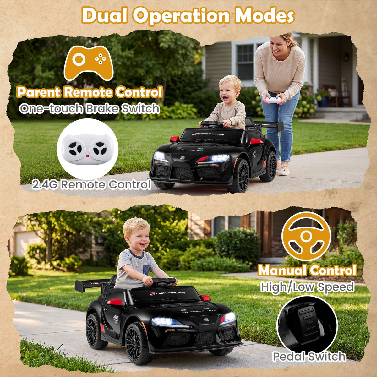 12V Kids Electric Car with Parent Remote Control and Msuic Licensed Toyota