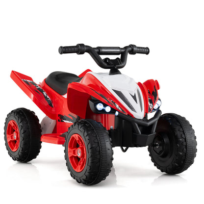 12V Kids Ride On ATV 4-Wheeler Quad with LED Lights and 7 mph Max Speed-Red