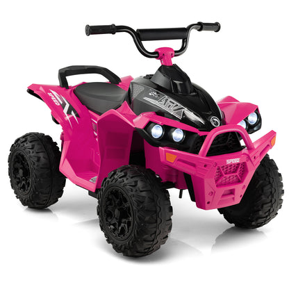 12V Kids Ride On ATV with High/Low Speed and Comfortable Seat-Yellow - Pink