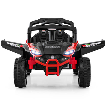 12V Kids Ride On Car UTV Electric Vehicle with LED Lights Music and Horn-Red