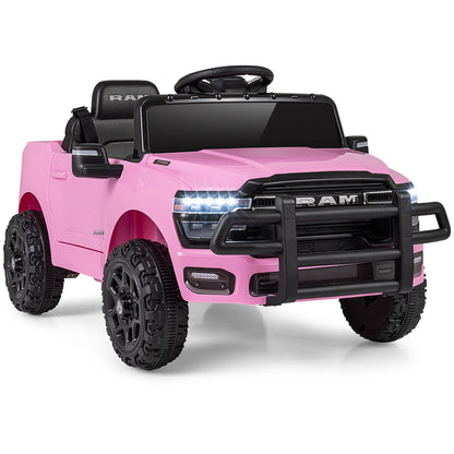 12V Kids Ride On Car Licensed RAM 3500 Electric Vehicle with Remote Control-Pink