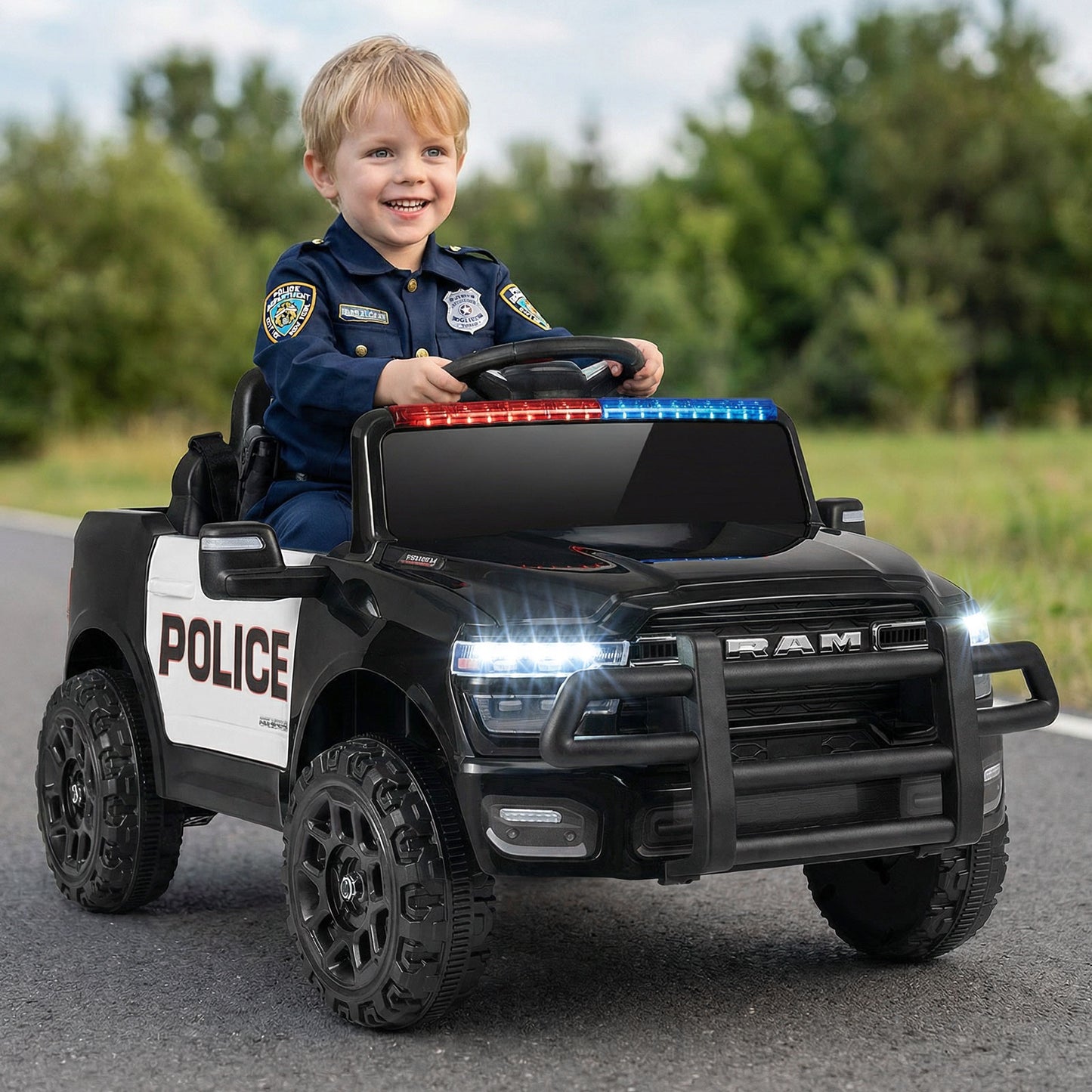 12V Kids Ride On Car Licensed RAM 3500 Electric Vehicle with Remote Control-Black