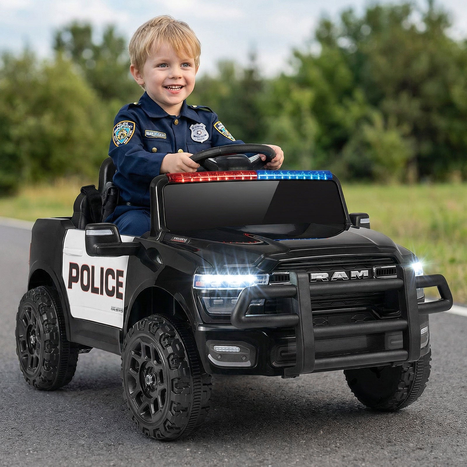 12V Kids Ride On Car Licensed RAM 3500 Electric Vehicle with Remote Control-Black