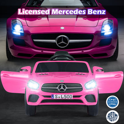 12V Kids Ride on Car Licensed Mercedes-Benz with Remote and Music-Pink
