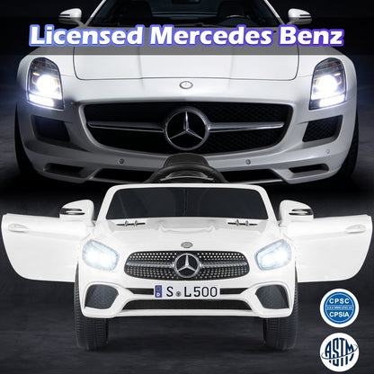 12V Kids Ride on Car Licensed Mercedes-Benz with Remote and Music-White