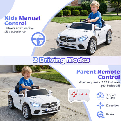 12V Kids Ride on Car Licensed Mercedes-Benz with Remote and Music-White