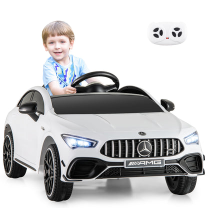 12V Kids Ride on Car Mercedes-Benz AMG CLA 45 with Remote-Black - White