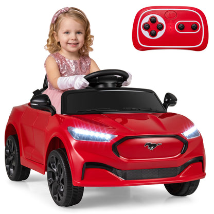 12V Kids Ride on Car Licensed Ford Mach E with Parent Control and Horn-Red