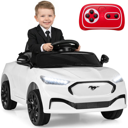 12V Kids Ride on Car Licensed Ford Mach E with Parent Control and Horn-White