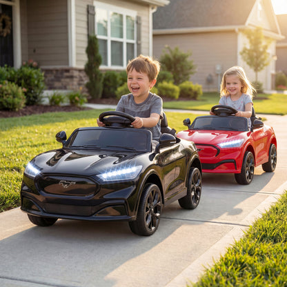 12V Kids Ride on Car Licensed Ford Mach E with Parent Control and Horn-Black