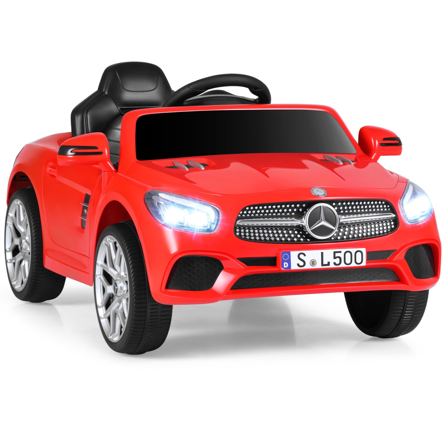 12V Kids Ride on Car Licensed Mercedes-Benz with Remote and Music-Pink - Red