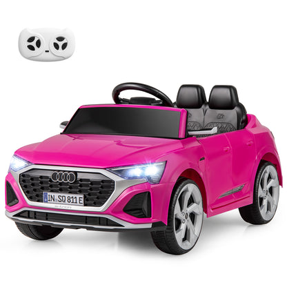 12V Kids Ride on Car Licensed Audi SQ8 with Remote Control and 3 Speeds-Black - Pink