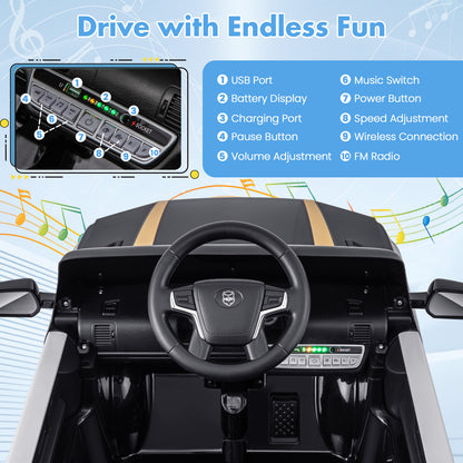 12V Kids Ride on Police Car with Remote and Siren Flashing Lights