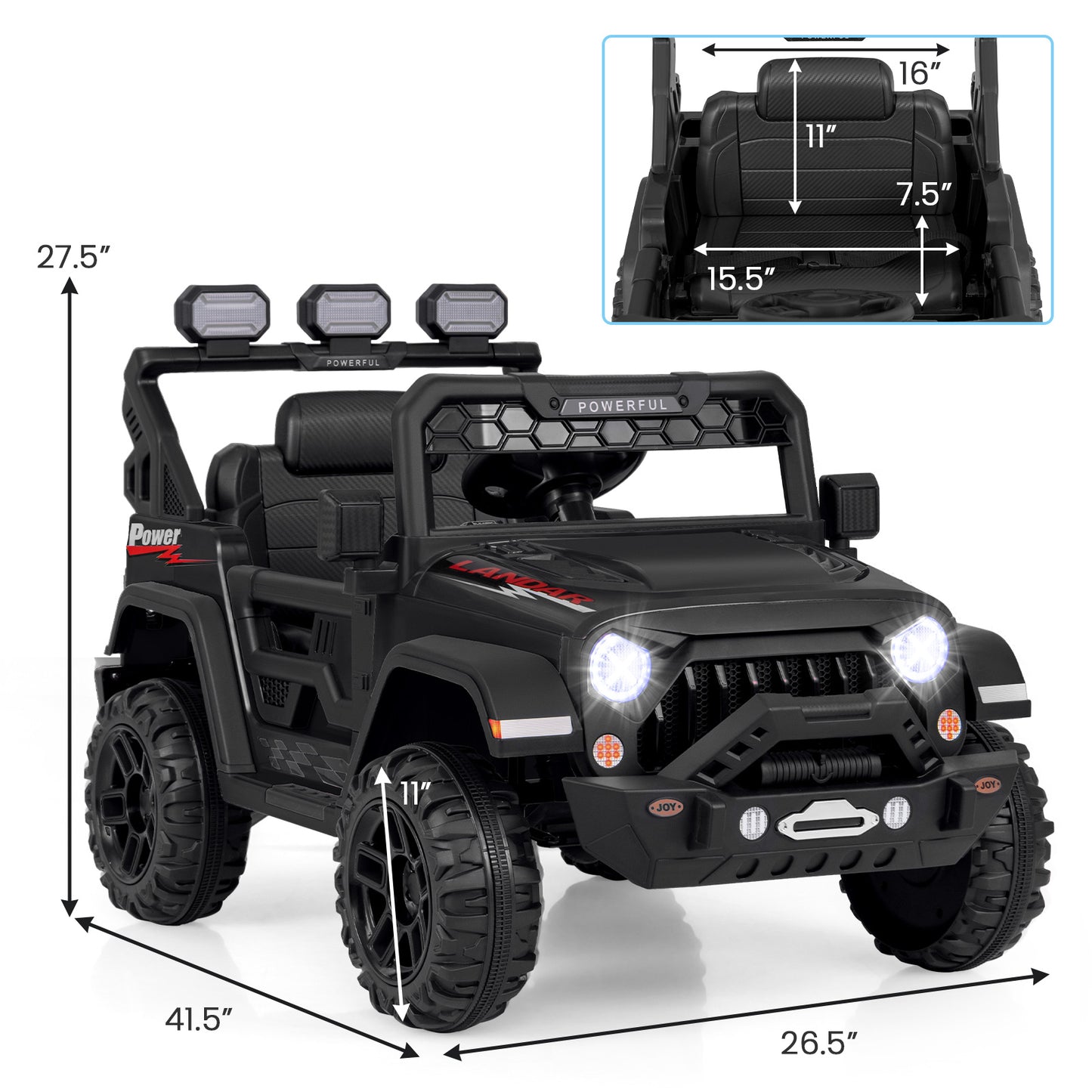 12V Electric Kids Ride on Truck with Remote Control and Music
