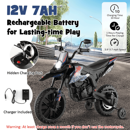 Aprilia Licensed Kids Ride On Motorcycle with 2 Training Wheels