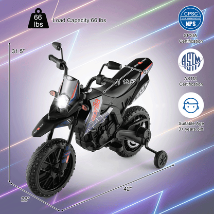 Aprilia Licensed Kids Ride On Motorcycle with 2 Training Wheels