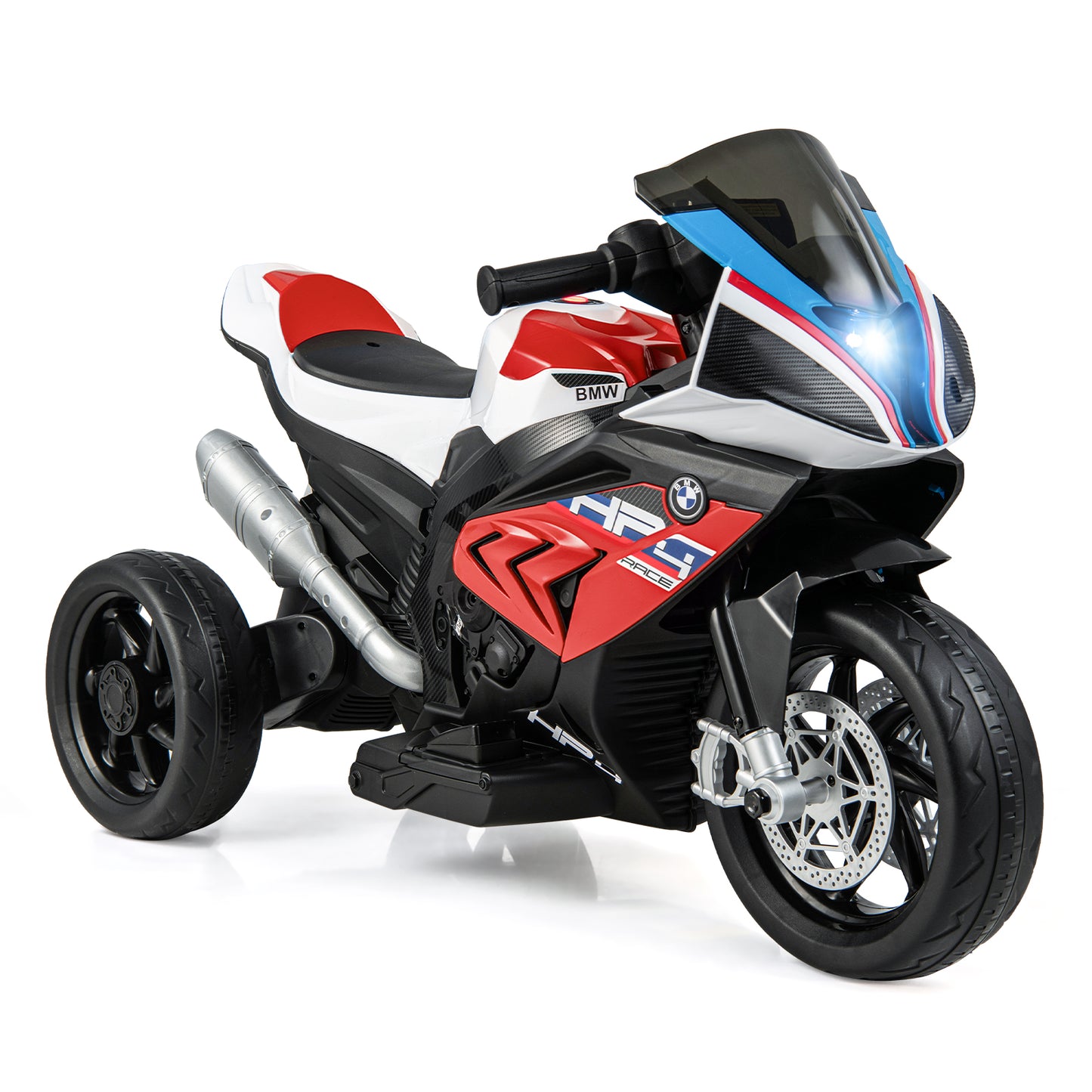 12V Licensed BMW Kids Motorcycle Ride-On Toy for 37-96 Months Old Kids-Blue - Red