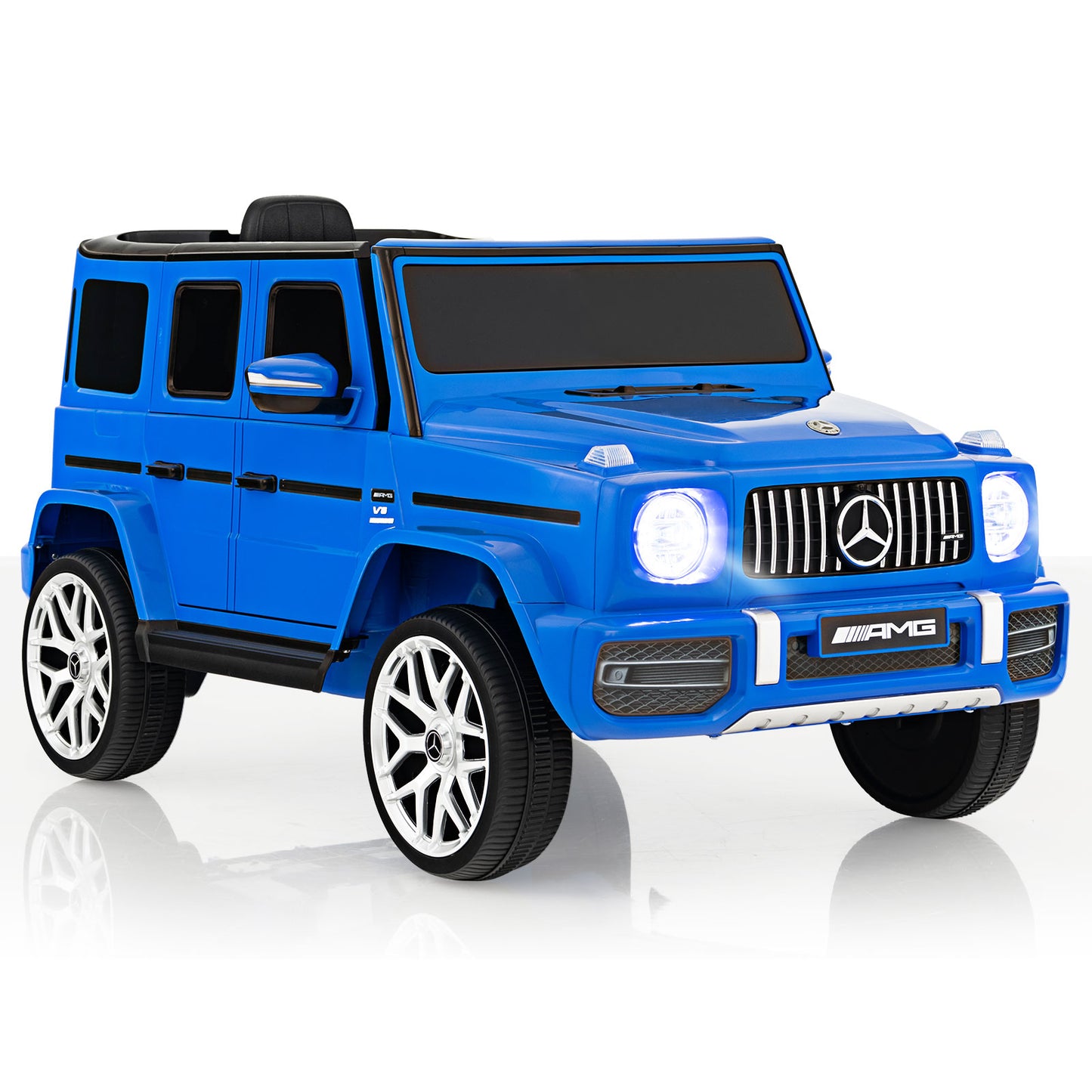12V Mercedes-Benz G63 Licensed Kids Ride On Car with Remote Control-White - Navy