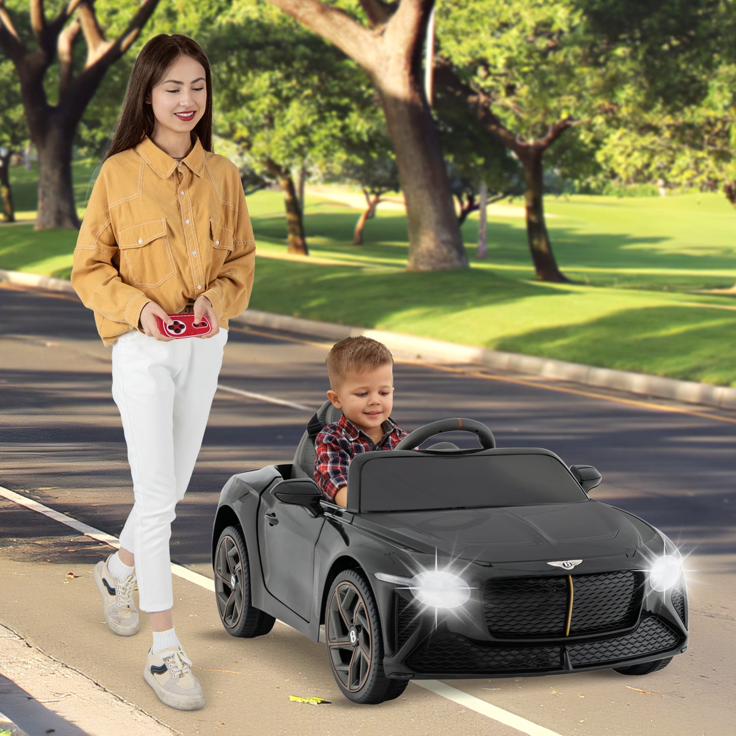 12V Powered Car Kids Ride-on Racer Car Licensed Bentley Bacalar