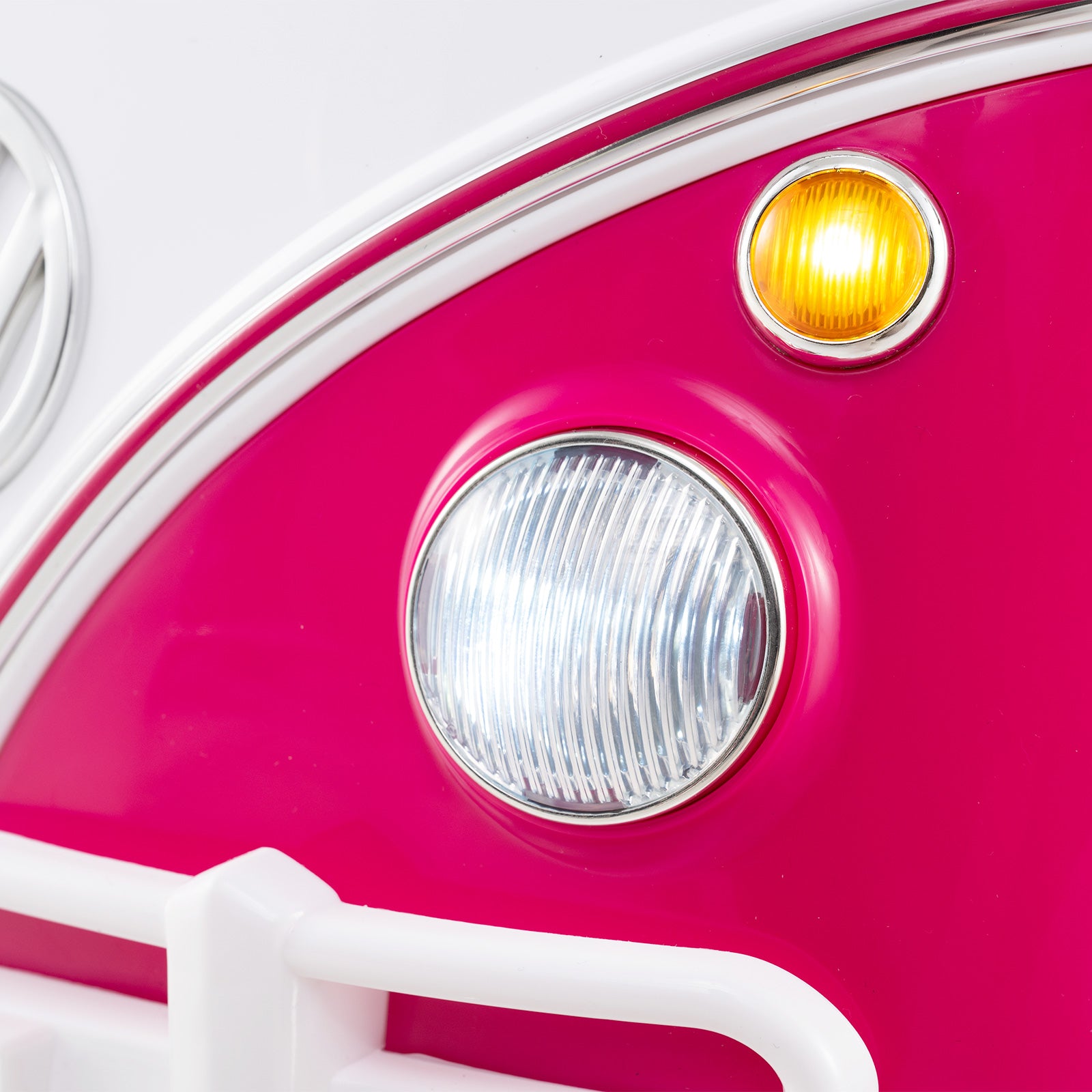 12V Ride On Car Licensed Volkswagen Ride-on Bus with Cup Holder and LED Headlights for 3+ Years Old-Pink