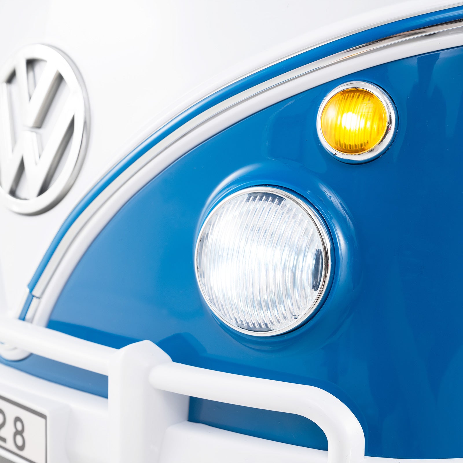 12V Ride On Car Licensed Volkswagen Ride-on Bus with Cup Holder and LED Headlights for 3+ Years Old-Blue