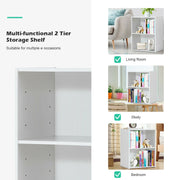 2-Layer Multifunctional Furniture Display Cabinet with Large Capacity Storage Space-White
