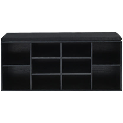 10-Cube Organizer Shoe Storage Bench with Cushion for Entryway