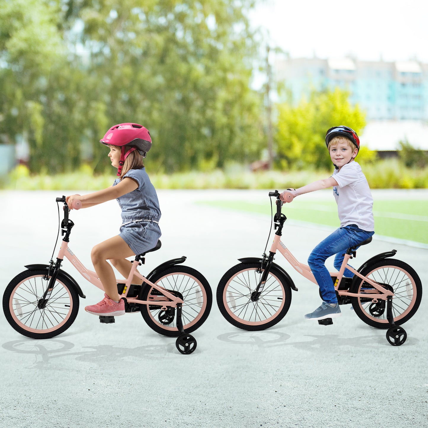 Kids Bike 12-18 Inch with Training Wheels - Pink