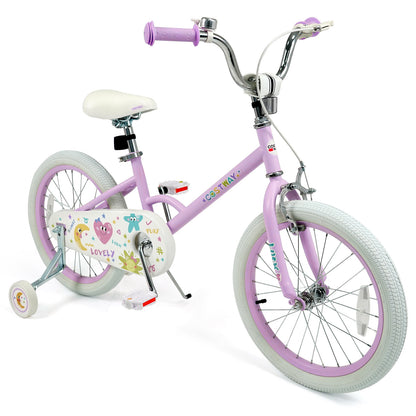 Kids Bike 12-18 Inch with Training Wheels - Purple