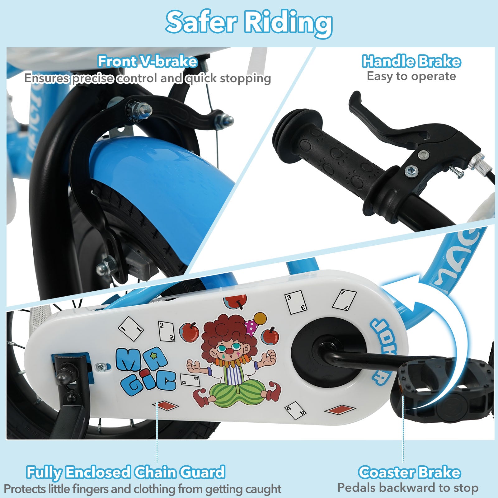 12/14/16 Inch Kids Bike with Training Wheels and Basket Navy Color-12