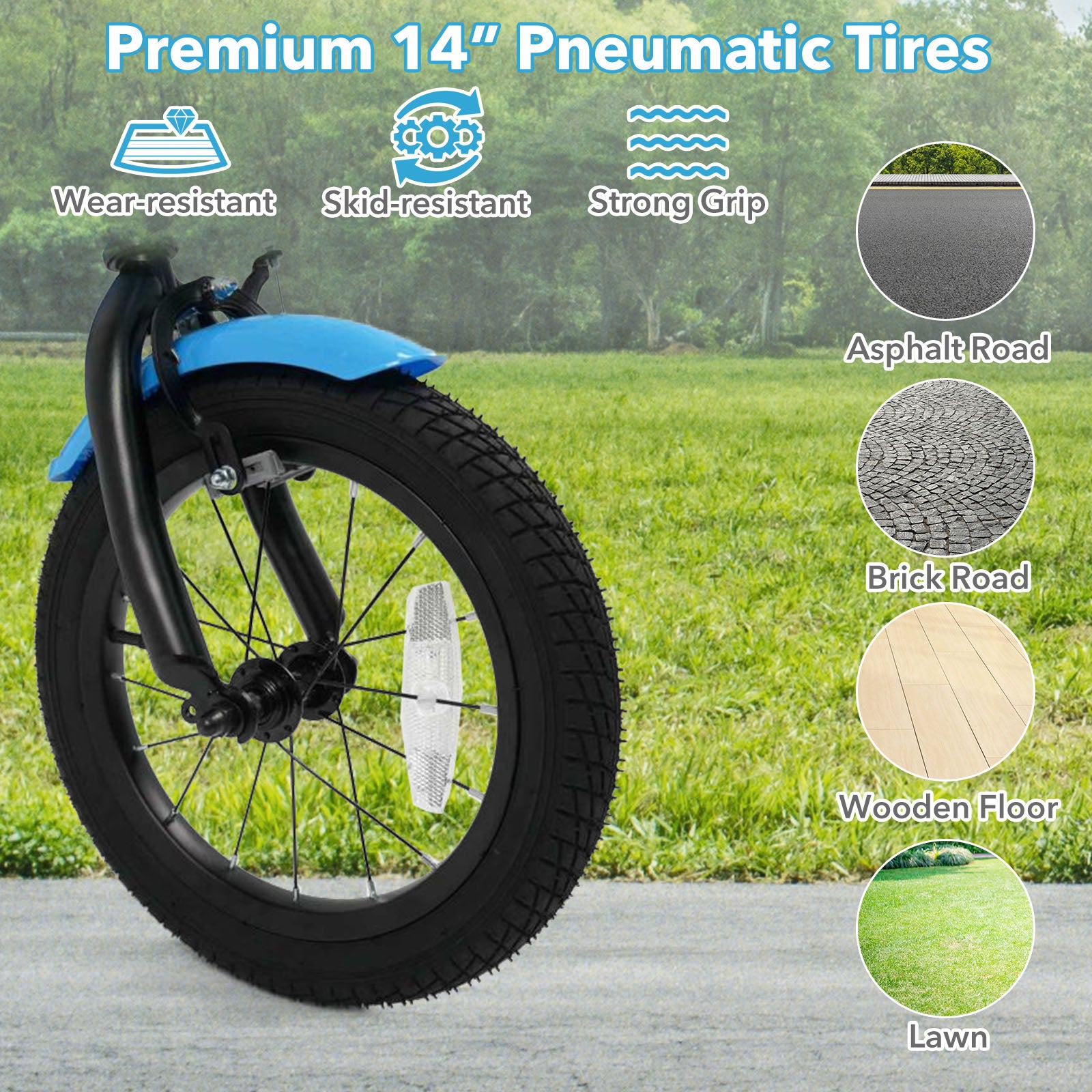 12/14/16 Inch Kids Bike with Training Wheels and Basket Navy Color-14