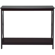 2-Tier Console X-Design Sofa Side Accent Table-Espresso