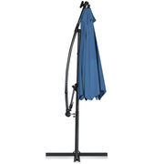 10 ft 360° Rotation Solar Powered LED Patio Offset Umbrella-Blue