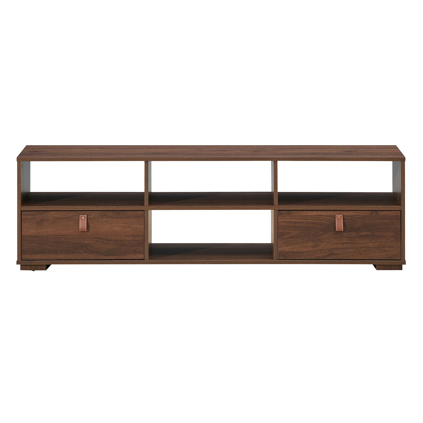 TV Stand Entertainment Media Center Console for TV's up to 60 Inch with Drawers Walnut-Walnut