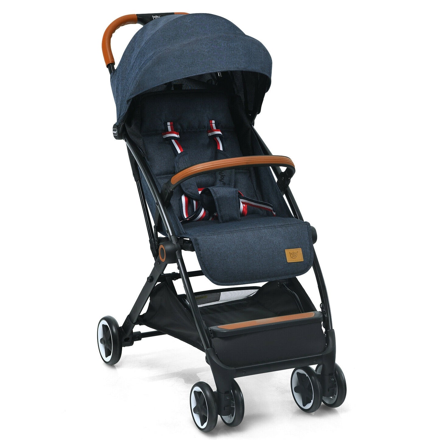 Lightweight Aluminium Frame Baby Stroller with Net-Pink - Blue
