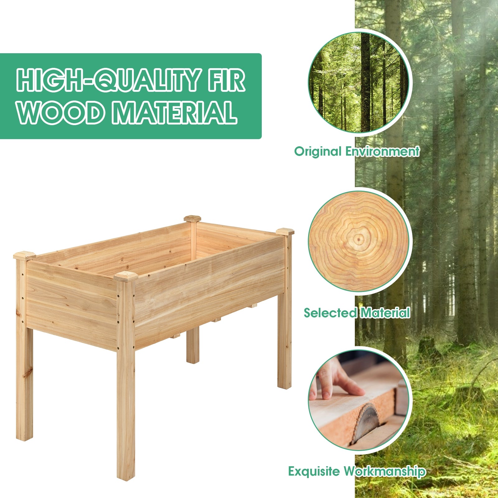 49‚Äô‚Äô x 23‚Äô‚Äô x 30‚Äô‚Äô Wooden Raised Vegetable Garden Bed