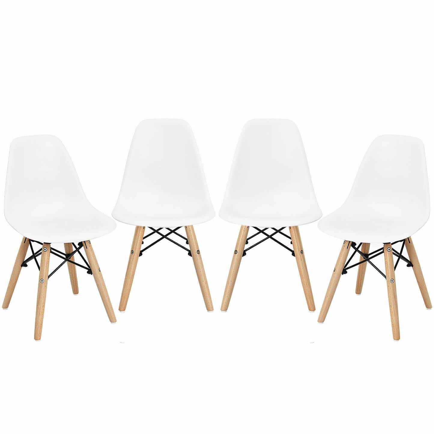 4 PCS Children Chair Set Medieval Style Dining Chairs with Wood Legs