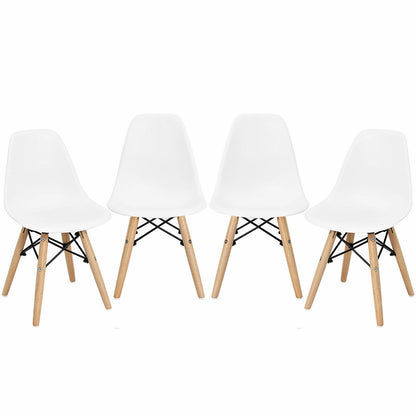 4 PCS Children Chair Set Medieval Style Dining Chairs with Wood Legs