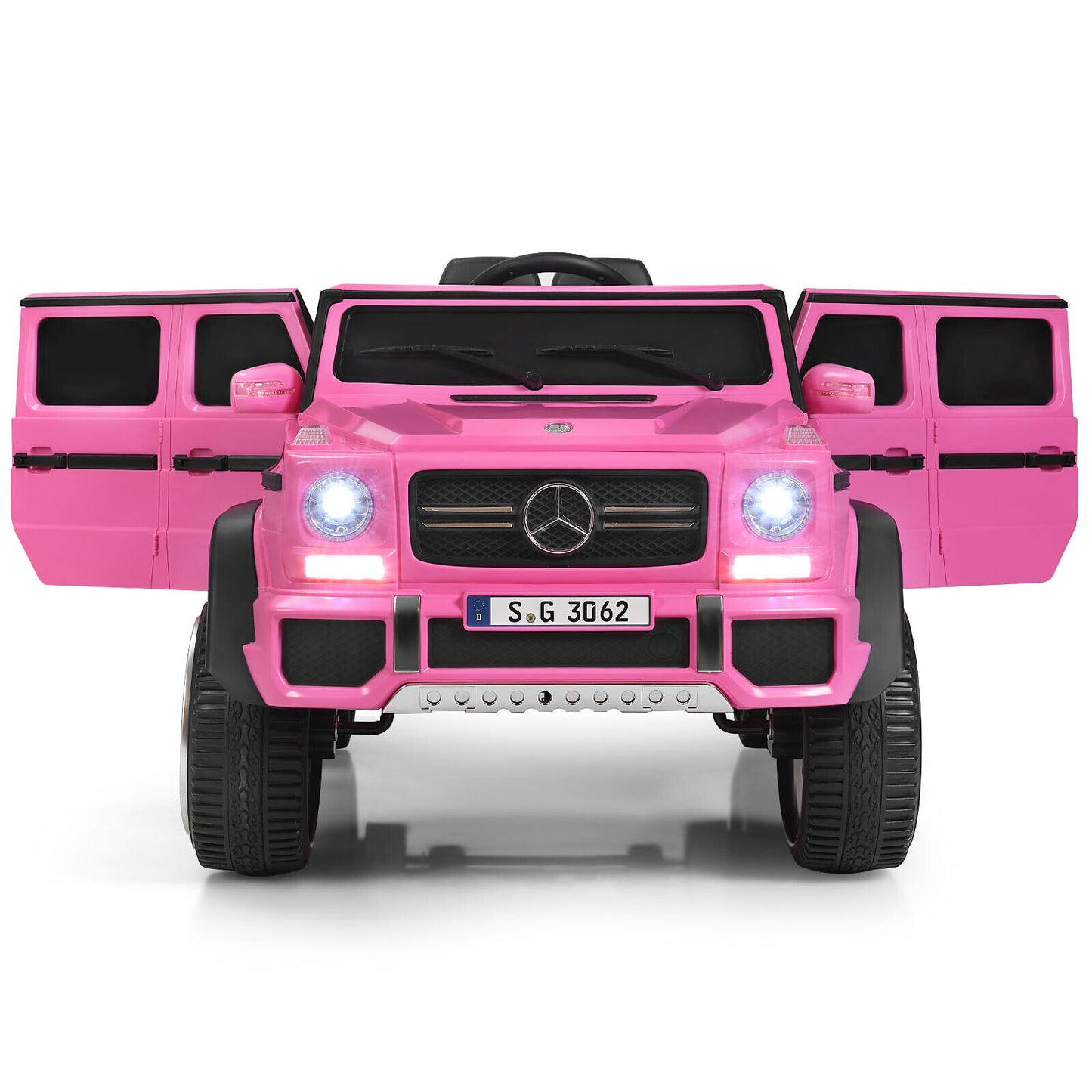 12V Licensed Mercedes-Benz Kids Ride On Car-Black - Pink