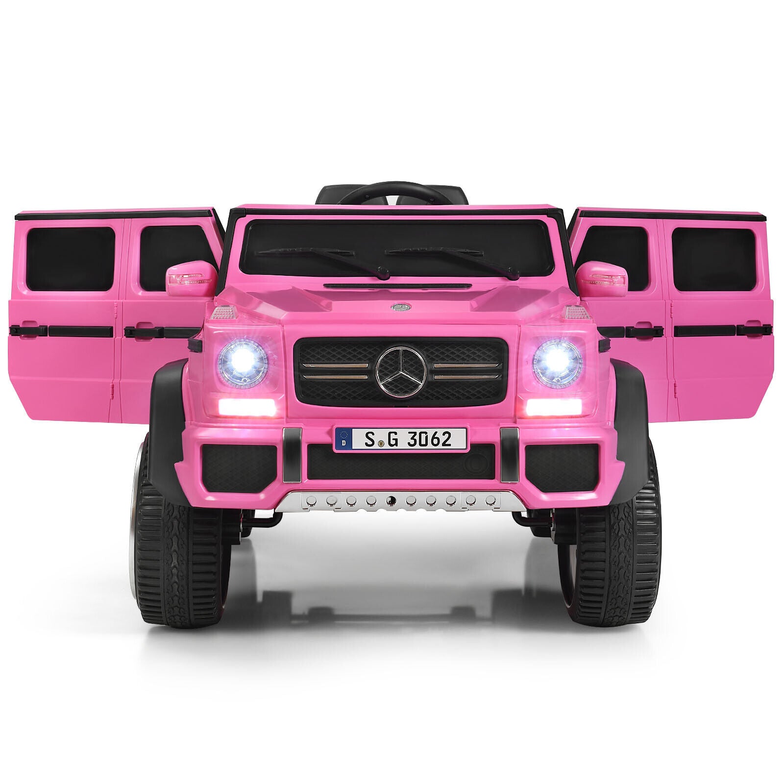 12V Licensed Mercedes-Benz Kids Ride On Car-Black - Pink